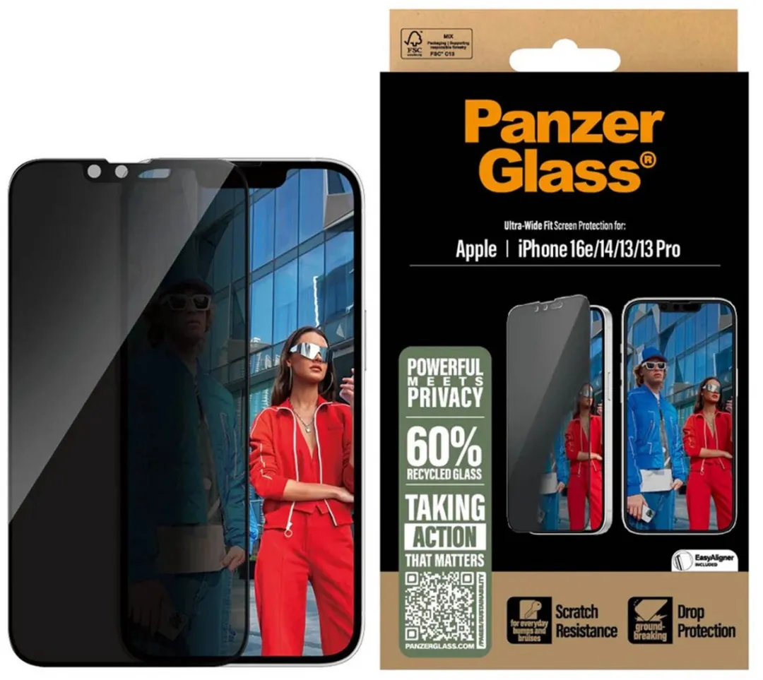 PanzerGlass Ultra-Wide Fit Privacy iPhone 13 Screenprotector - 1 Stuk