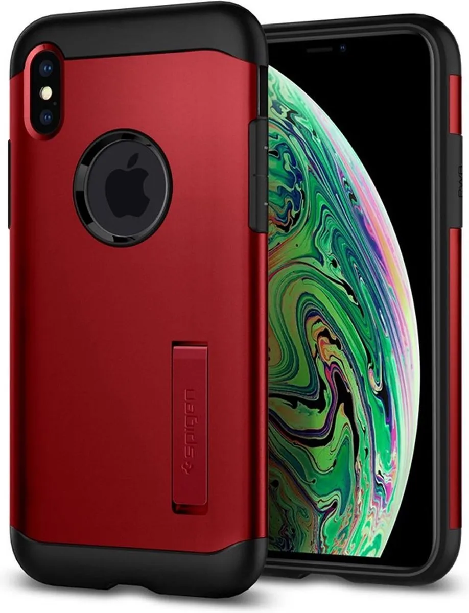 Spigen Slim Armor iPhone Xs Max Hoesje - Rood - 065CS25158 - afbeelding 6 van 6
