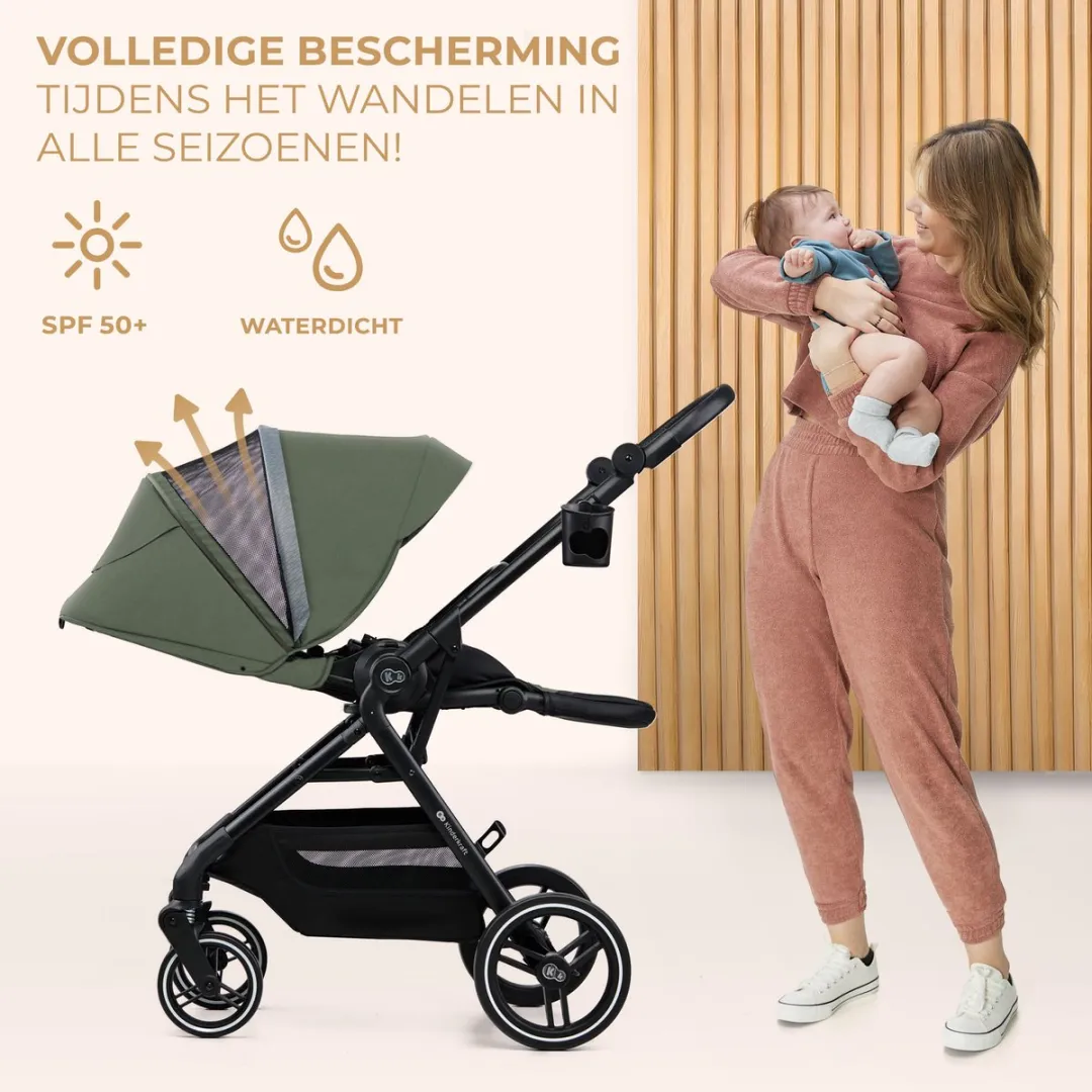KinderKraft YOXI Kinderwagen - Lichtgewicht - 4 Wielen - Groen