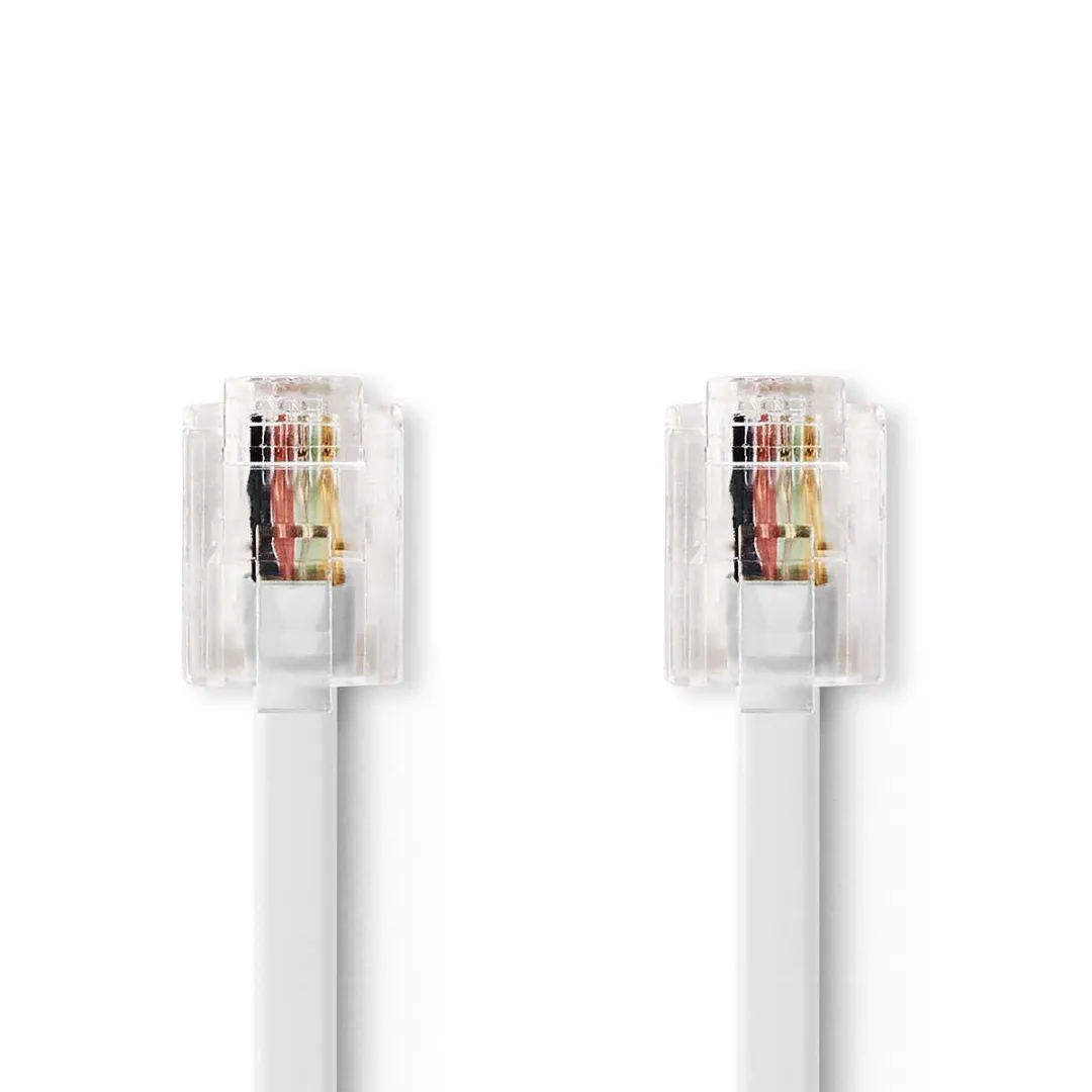 Nedis Telecomkabel RJ11 5m - Plat - Wit