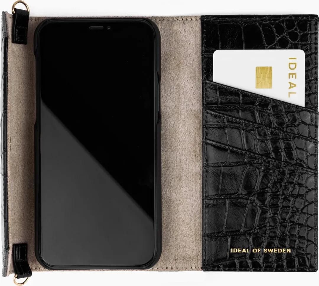iDeal of Sweden Cassette Clutch iPhone 12 Pro Max - 3 Pasjes - Black Croco - afbeelding 5 van 5