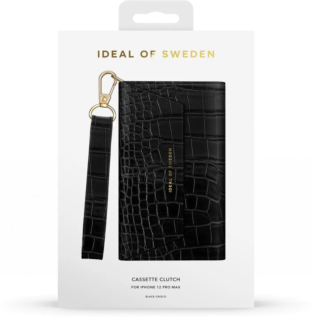 iDeal of Sweden Cassette Clutch iPhone 12 Pro Max - 3 Pasjes - Black Croco - afbeelding 3 van 5