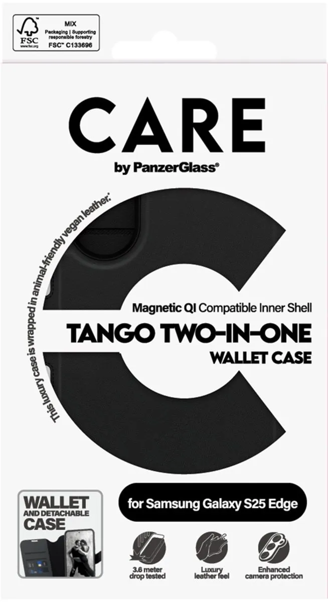 PanzerGlass Tango 2-In-1 Wallet Qi - Zwart - 5715685025501