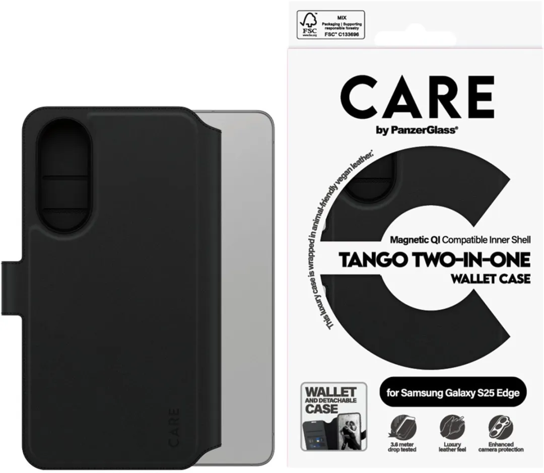 PanzerGlass Tango 2-In-1 Wallet Qi - Zwart - 5715685025501
