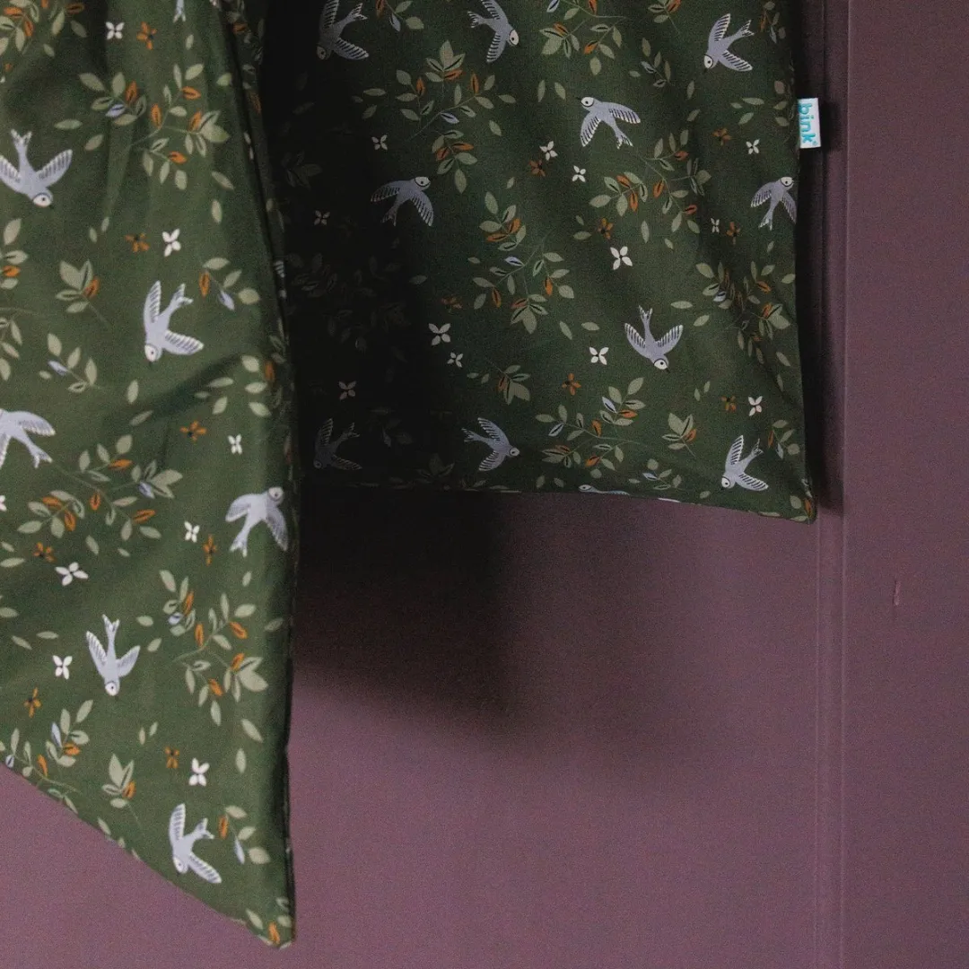 BINK Bedding Dekbedovertrek Merel 135x100cm - Tweezijdig - Vogel & Bloemen - 5 Kleuren