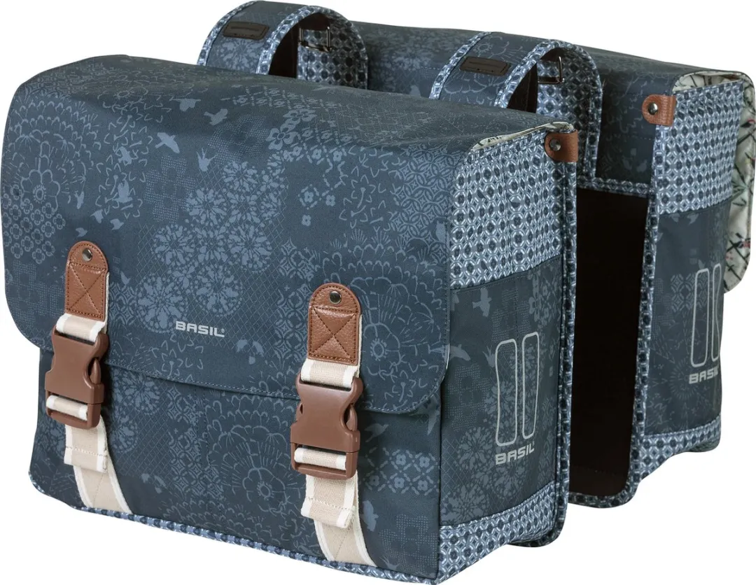 Basil Boheme Dubbele Fietstas 35L - Blauw