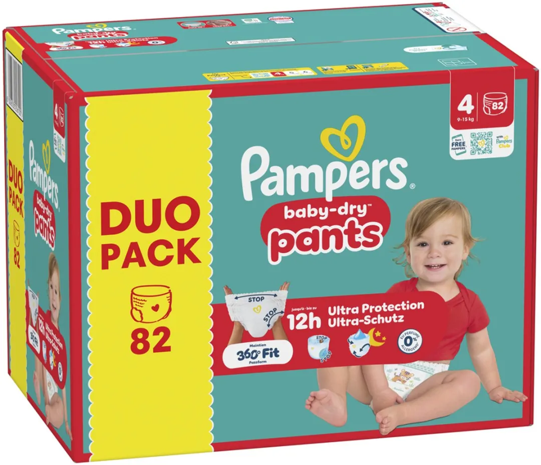 Pampers Baby-Dry Pants Maat 4 - 82 Luierbroekjes - 9-15kg