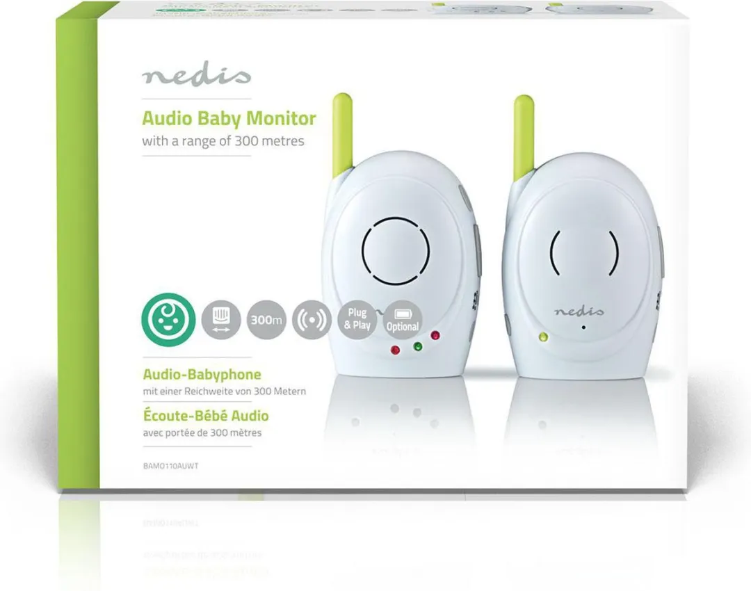 Nedis Babyfoon FHSS - 300m Bereik - Met terugspreekfunctie - Wit - afbeelding 6 van 6