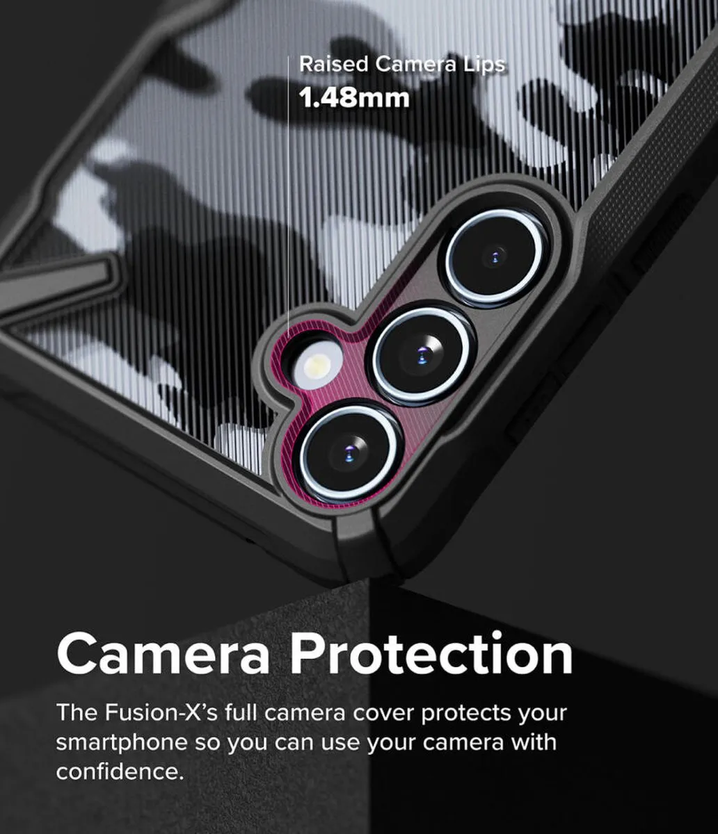 Ringke Fusion X Hoesje Samsung Galaxy A35 - Camo Zwart