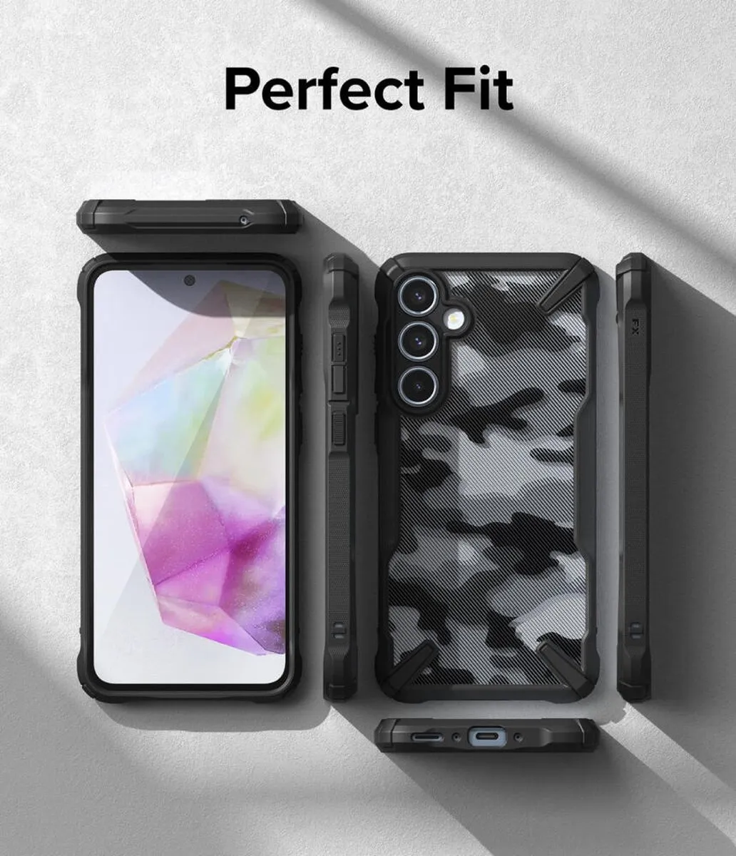 Ringke Fusion X Hoesje Samsung Galaxy A35 - Camo Zwart