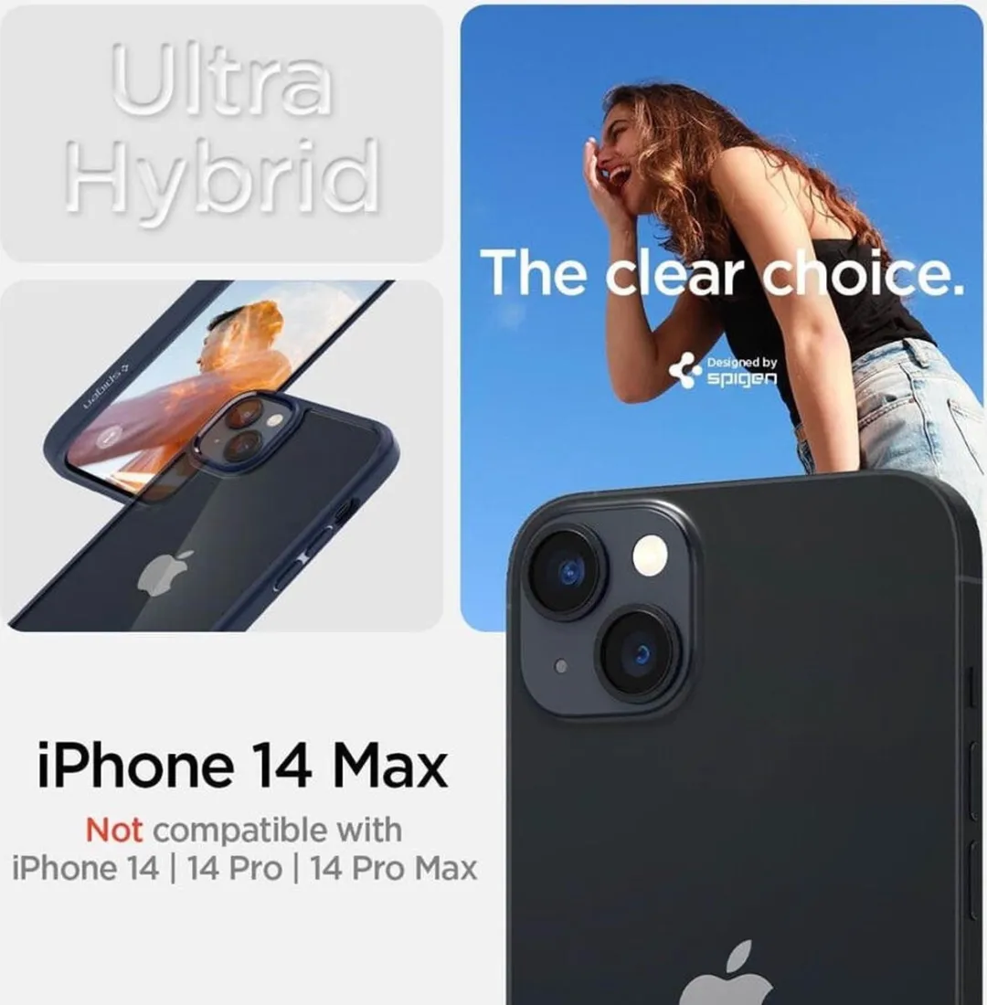 Spigen Crystal Hybrid Hoesje ACS04687 - iPhone 14 Plus - Transparant Blauw