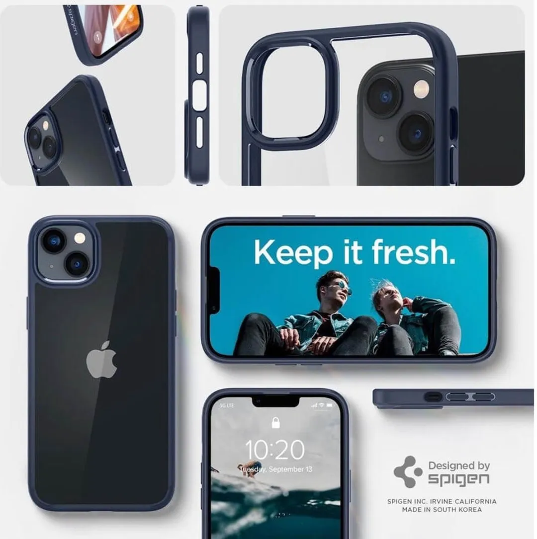 Spigen Crystal Hybrid Hoesje ACS04687 - iPhone 14 Plus - Transparant Blauw