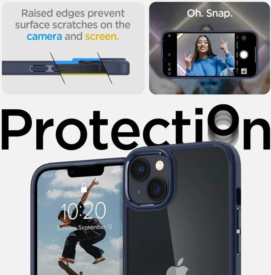 Spigen Crystal Hybrid Hoesje ACS04687 - iPhone 14 Plus - Transparant Blauw