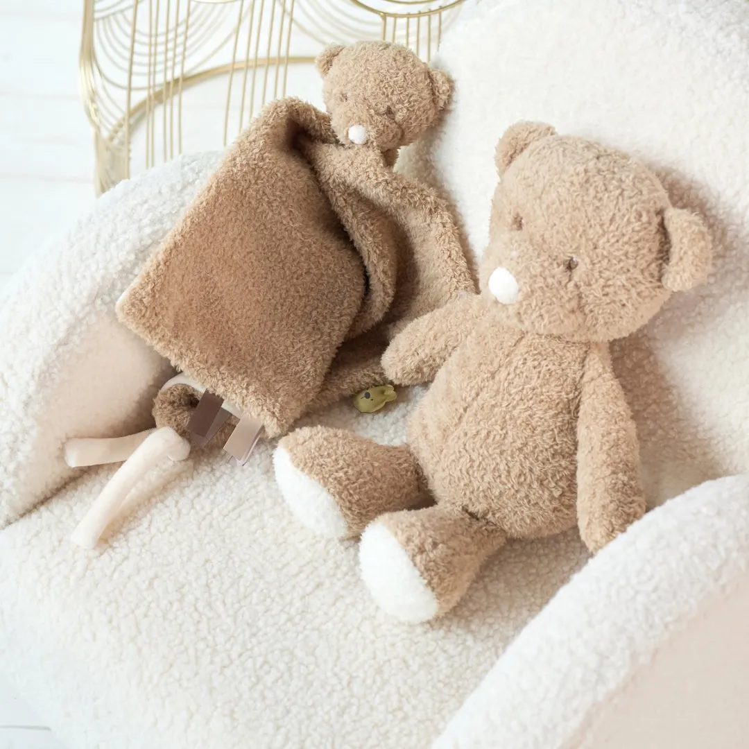 Nattou Teddy Maxi Knuffeldoekje Beer 35cm - Karamel
