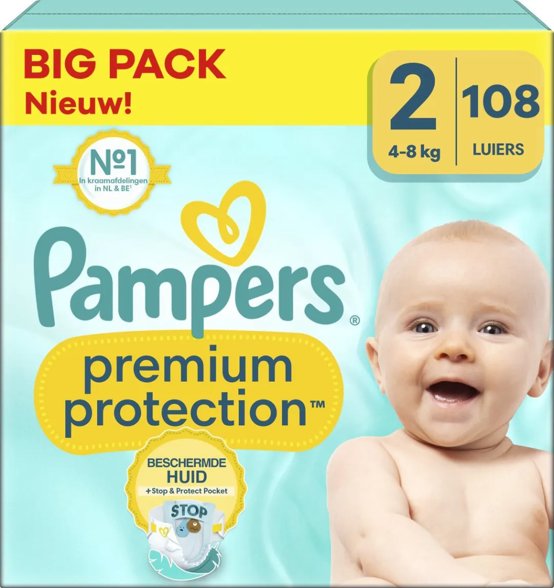 Pampers Premium Protection Maat 2 - 108 Luiers