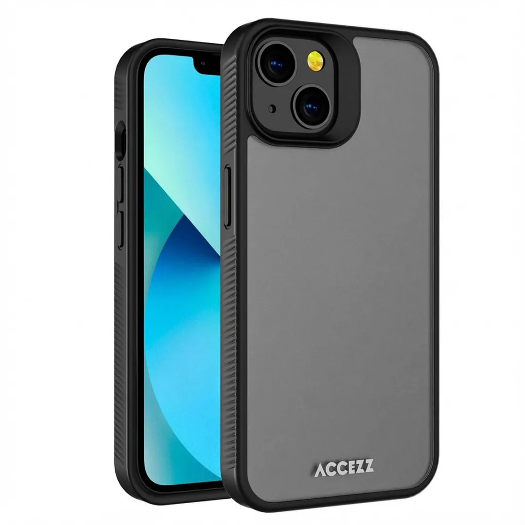 Accezz Hoesje iPhone 13 - Frosted Backcover Zwart