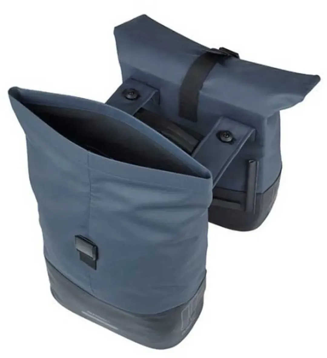 Basil Cove - Dubbele fietstas - 28-32 liter - Incl. MIK adapterplaat - Waterafstotend - Reflectie details - Gerecycled materiaal - blauw/zwart