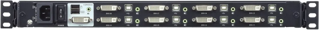 Enkelvoudige Rail 8-Poorts DVI FHD LCD KVM Schakelaar, UK KB