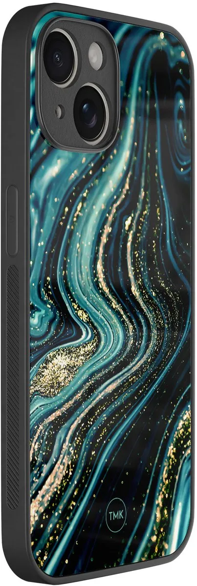 Casevibes iPhone 14 Hoesje Blauw - Blue Marble Waves