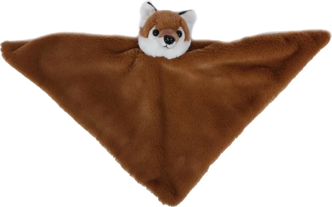 Pia soft toys Knuffeldier Vos - zachte pluche stof - tuttel/knuffeldoekje - bruin - 45 cm - baby/peuter