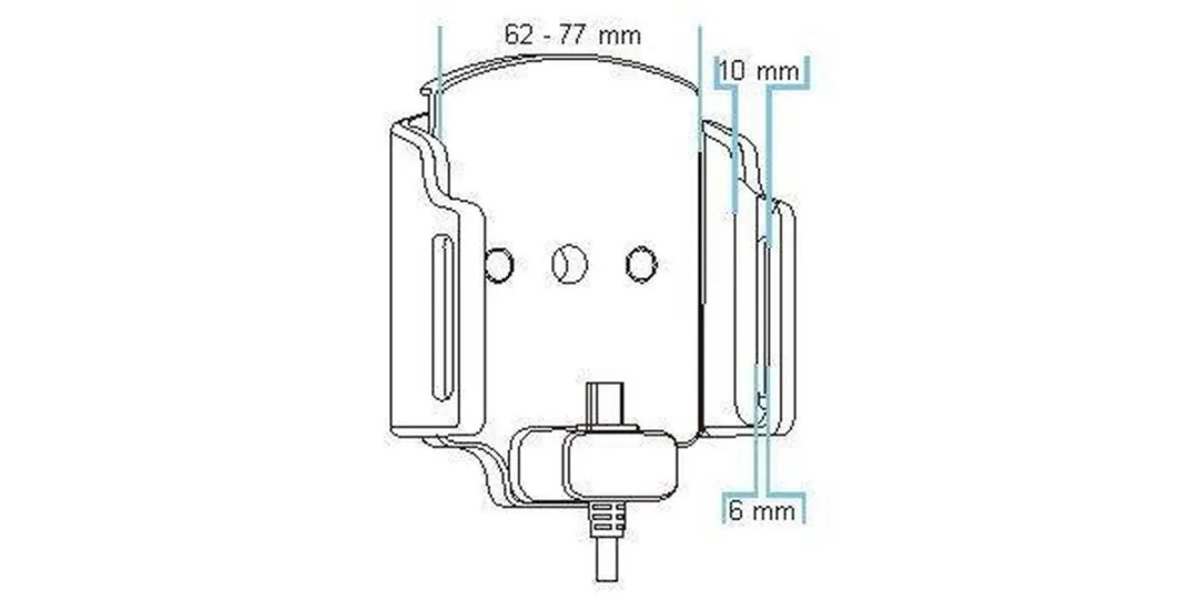 Brodit Universele Houder 521620 - 12V USB - Zwart