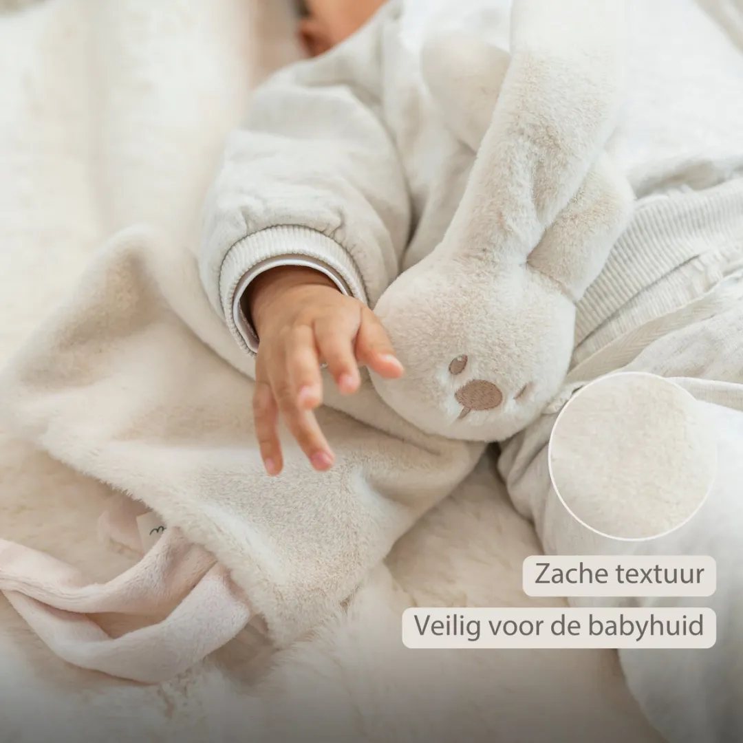 Nattou Lapidou Baby Knuffeldoekje 27x27cm - Konijn - Zand