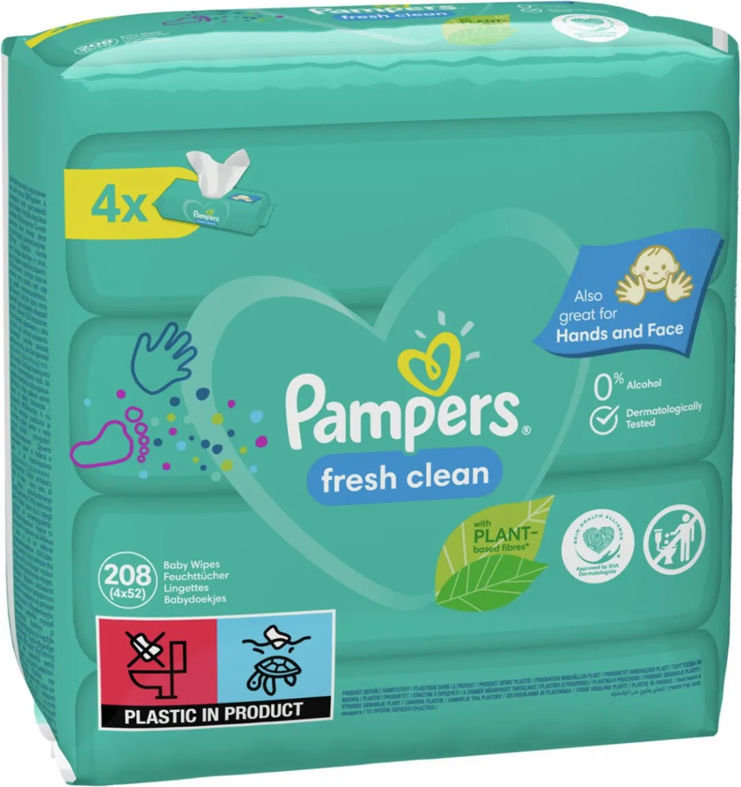 Pampers Fresh Clean Billendoekjes 208 Stuks