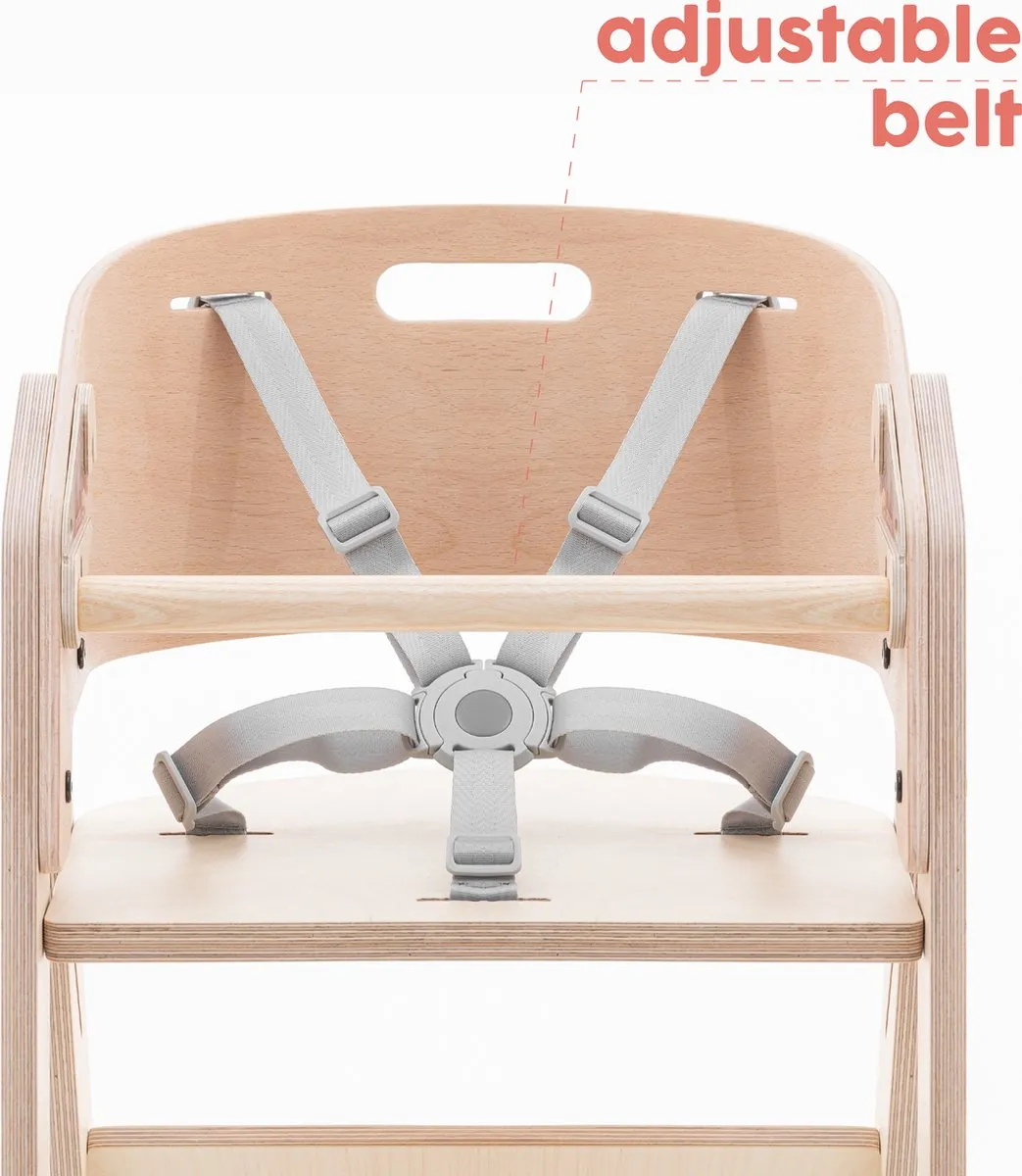Mamatoyz Kinderstoel Doorgroei Stoel met Eetblad Massief Hout Opvouwbaar 6 Maanden tot 15 jaar Meegroeistoel