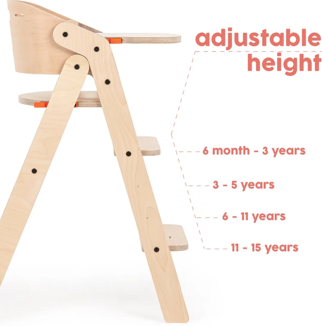 Mamatoyz Kinderstoel Doorgroei Stoel met Eetblad Massief Hout Opvouwbaar 6 Maanden tot 15 jaar Meegroeistoel