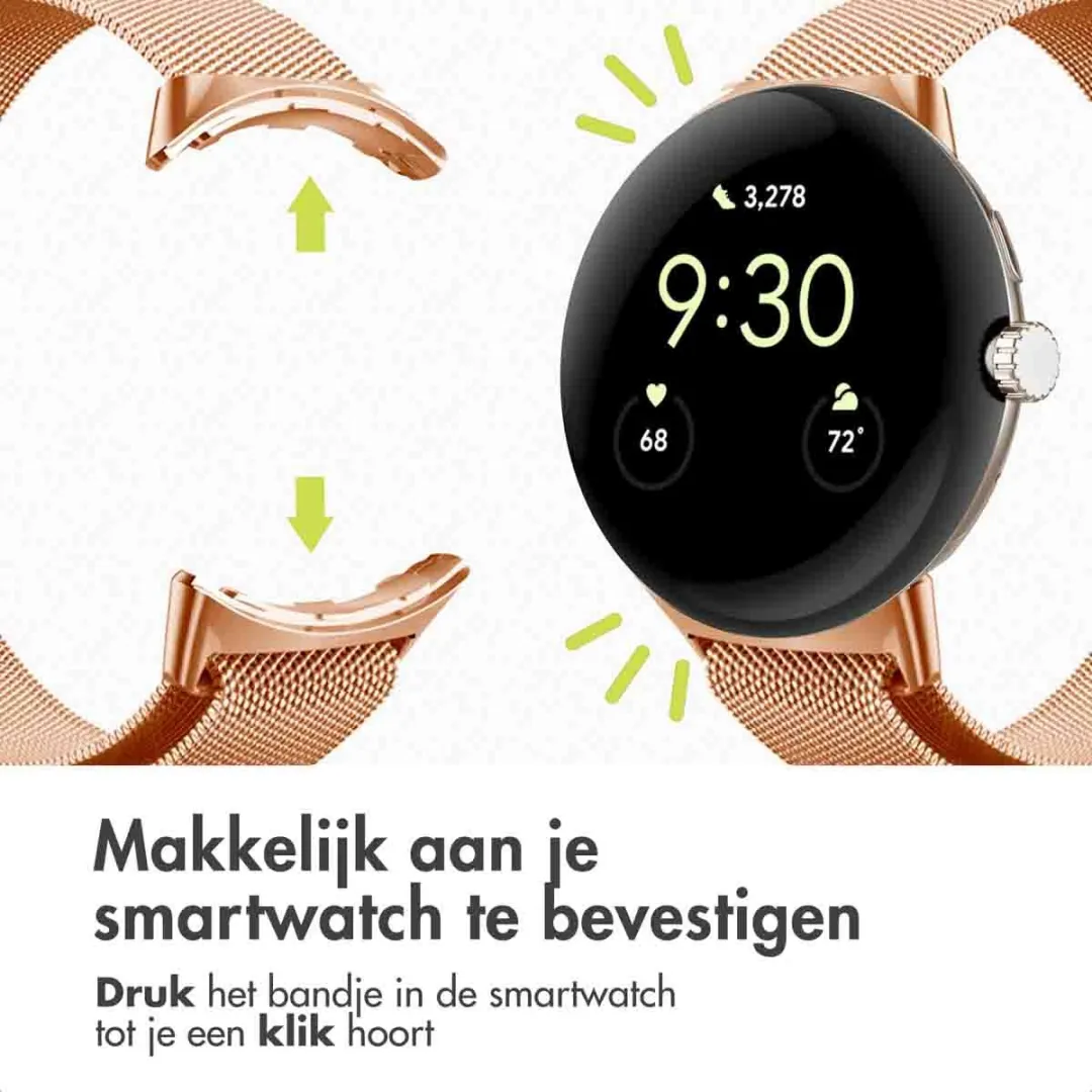 Imoshion Milanees Magnetisch Bandje - Google Pixel Watch 41mm - Roségoud