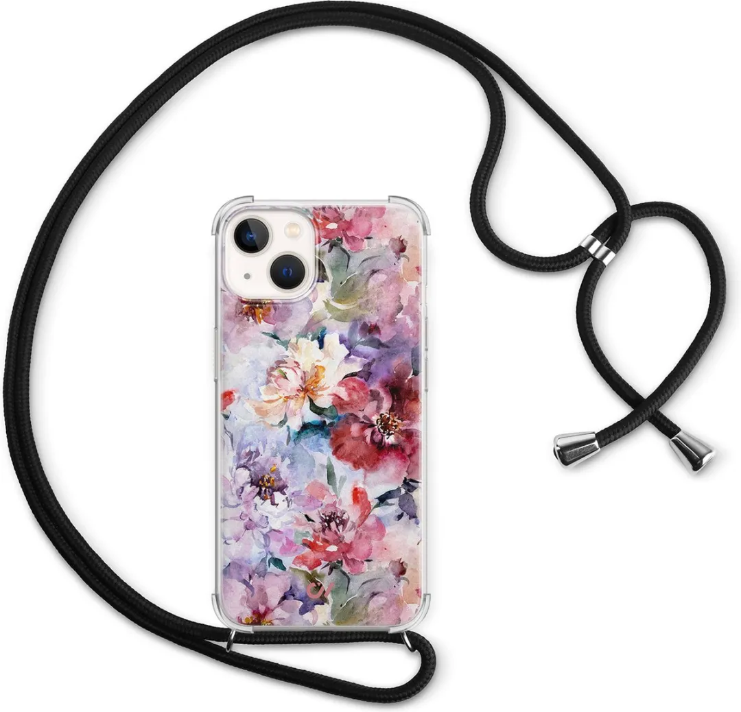 Casevibes Telefoonhoesje iPhone 13 Bloemen Acryl Roze C/13/UV/006