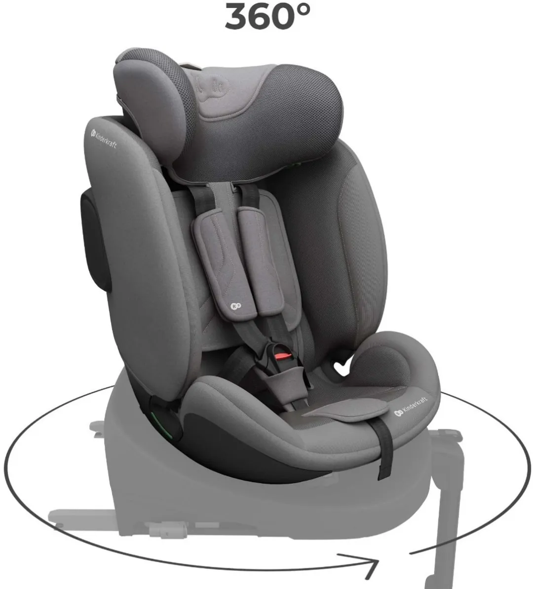 KinderKraft I-FIX ENDURA SAFE Autostoel 61-150cm - Groep 2/3 - Grijs