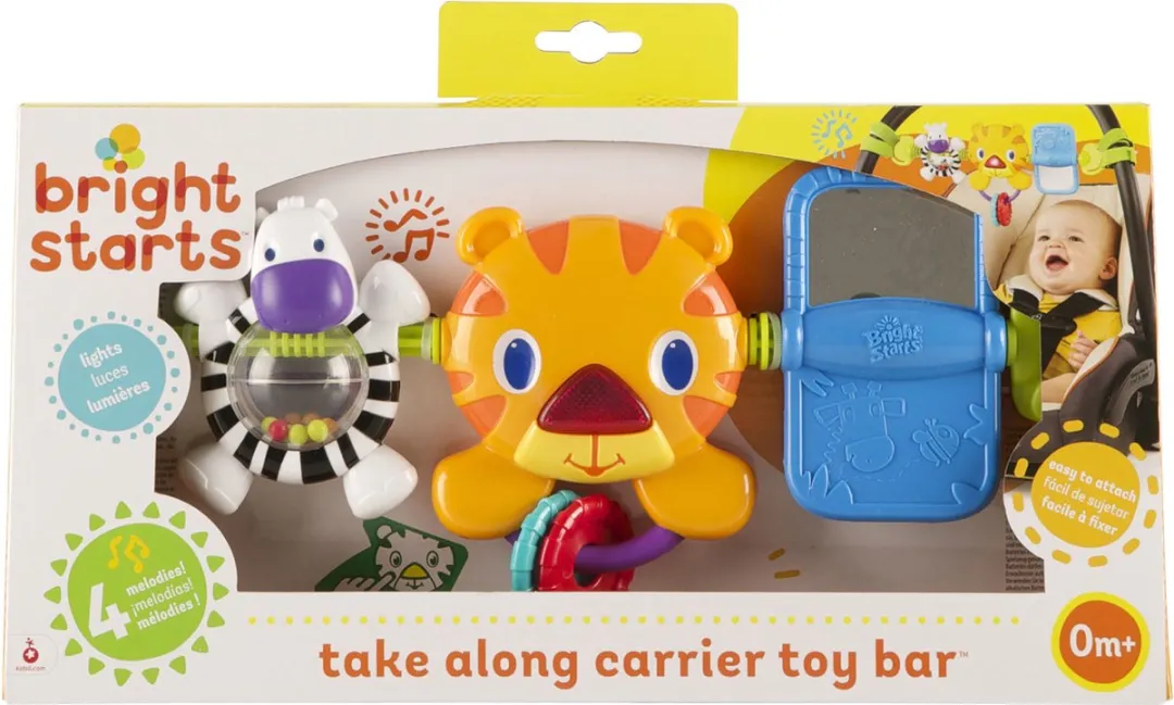 Bright Starts Hop Along Carrier Toy Bar - Multi - 6 Stuks