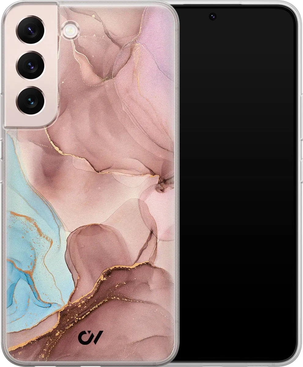 Casevibes Hoesje Samsung Galaxy S22 Marble Clouds - Roze