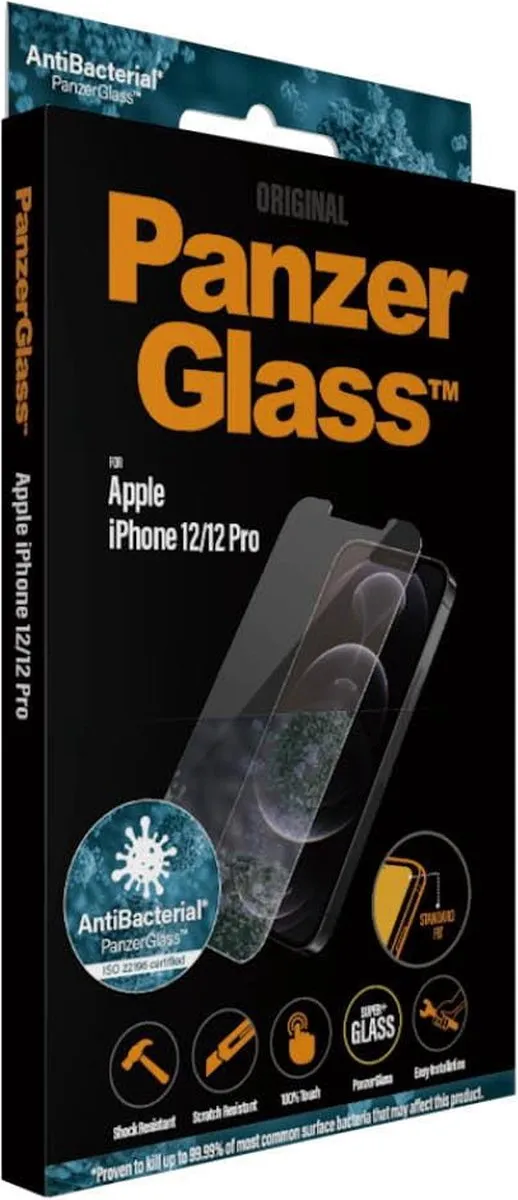 PanzerGlass Standard Fit iPhone 12 Screenprotector - Case Friendly