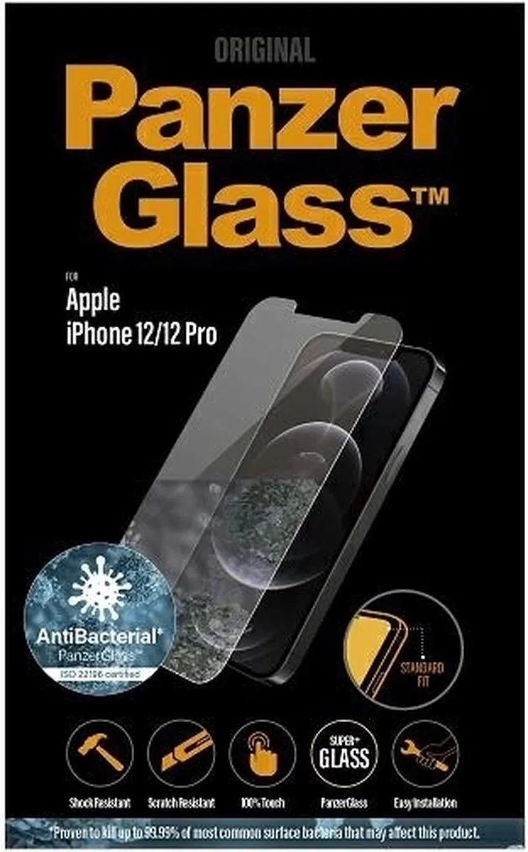 PanzerGlass Standard Fit iPhone 12 Screenprotector - Case Friendly