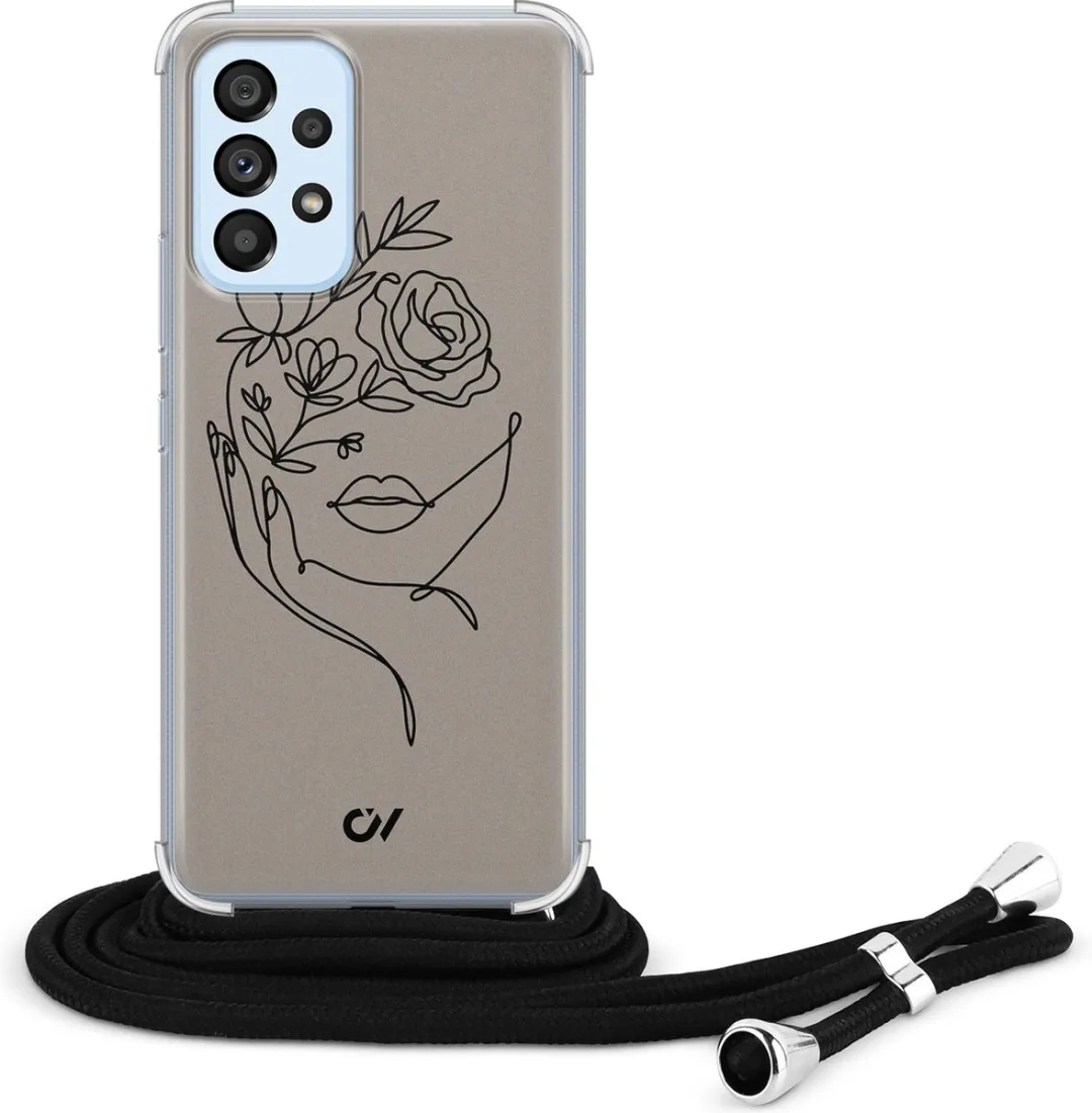 Casevibes Telefoonhoesje Samsung Galaxy A53 C/A53/UV/010 - Crossbody - Oneline Face Flower