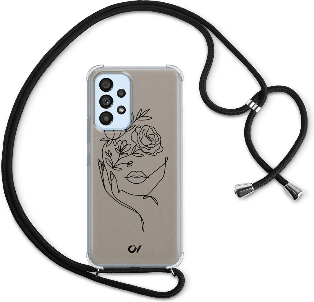 Casevibes Telefoonhoesje Samsung Galaxy A53 C/A53/UV/010 - Crossbody - Oneline Face Flower