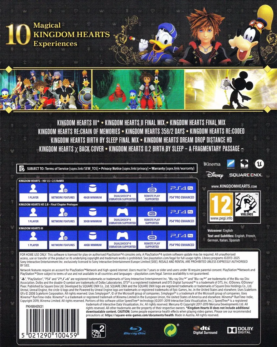 Square Enix Kingdom Hearts All In One Package PS4