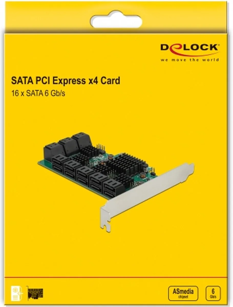 Delock 90073 PCI Express Kaart 16x SATA - Groen/Grijs - afbeelding 4 van 4