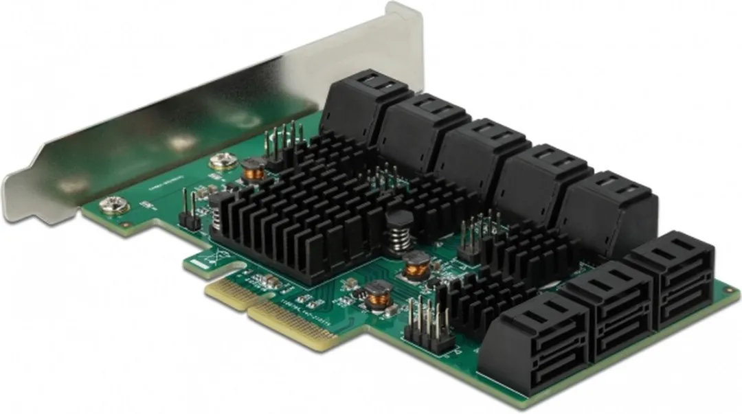 Delock 90073 PCI Express Kaart 16x SATA - Groen/Grijs - afbeelding 3 van 4