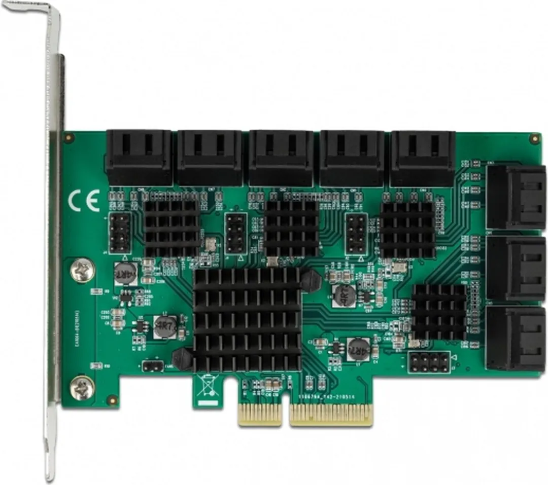 Delock 90073 PCI Express Kaart 16x SATA - Groen/Grijs - afbeelding 2 van 4