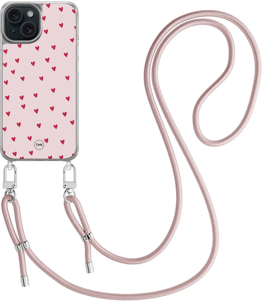 Casevibes Telefoonhoesje iPhone 15 Roze Cute Hearts