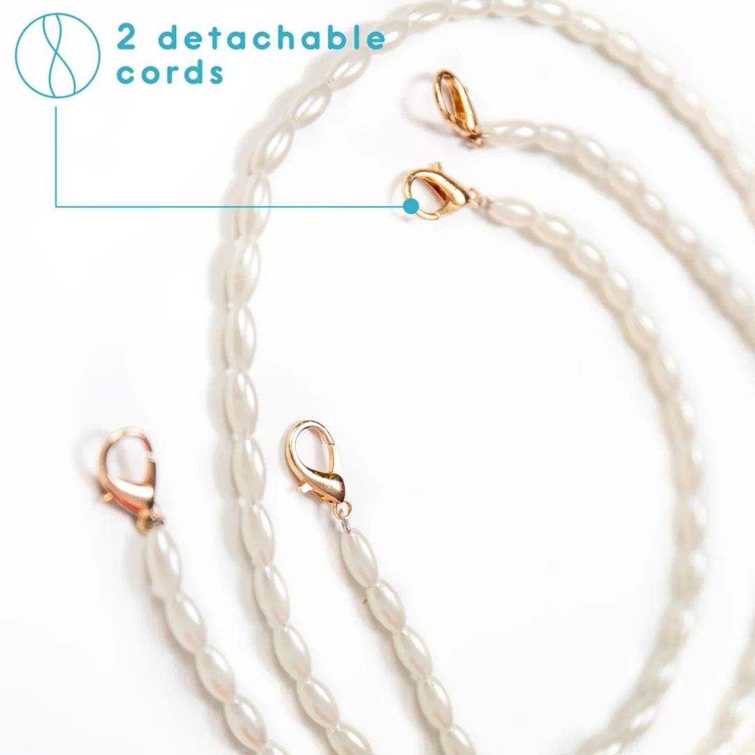 imoshion Hoesje - Geschikt voor Apple iPhone 13 Pro - Backcover met koord + armband - Parels - Transparant