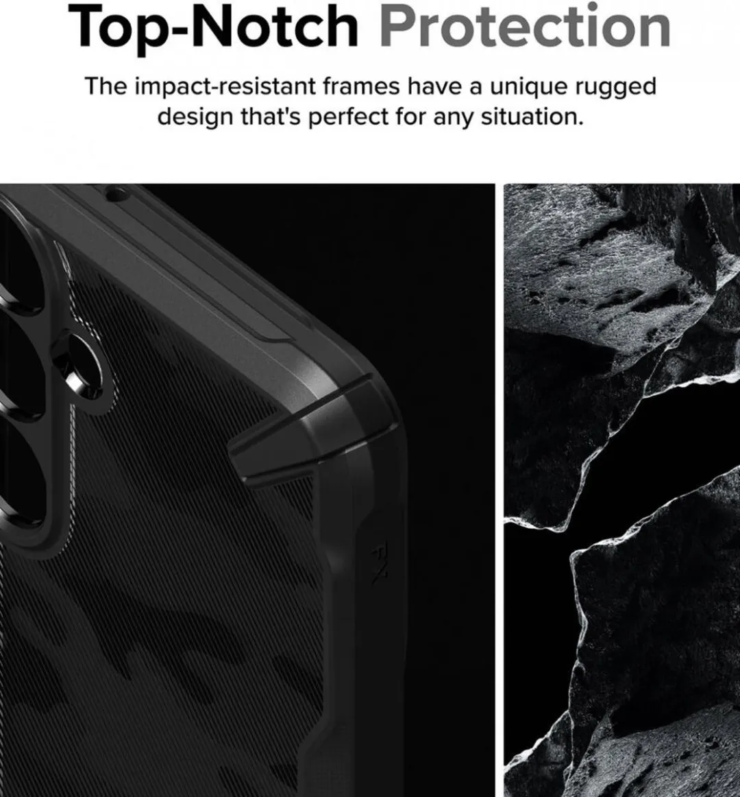 Ringke Fusion X Hoesje Samsung Galaxy S24 Plus - Camo Zwart - afbeelding 6 van 6