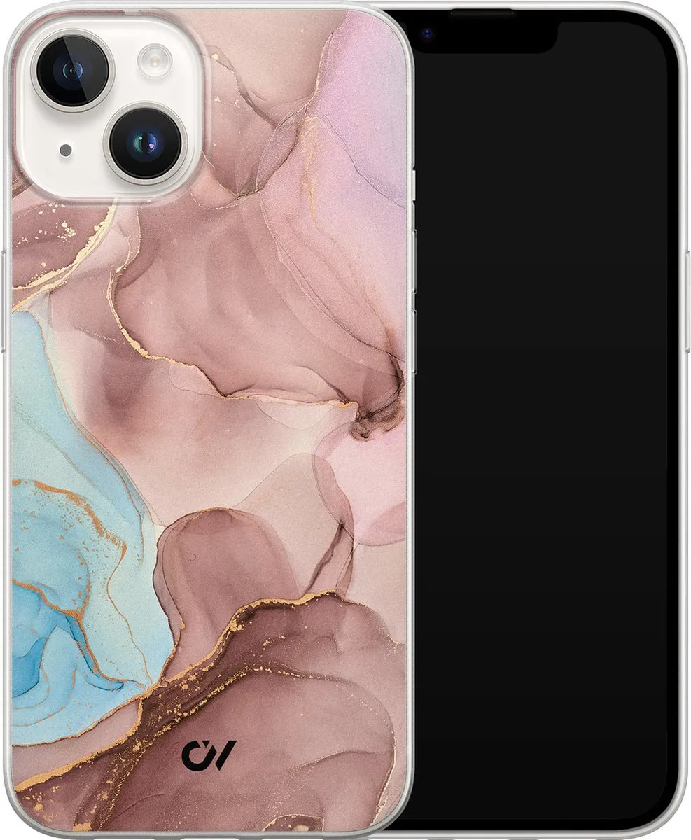 Casevibes Hoesje iPhone 14 Marble Clouds Roze - A/14/UV/055