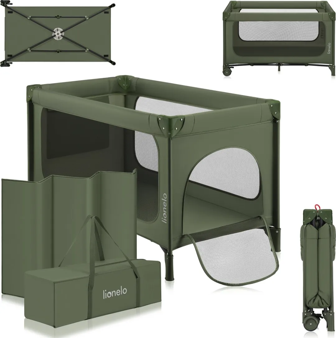 Lionelo Jasmin Easy Fold Reisbedje T25 - Groen/Olijf