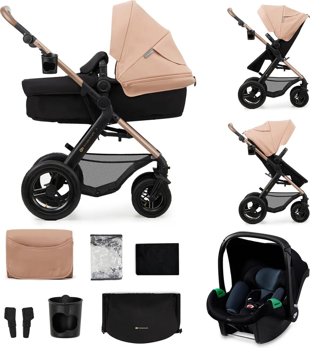 KinderKraft MOOV 2 AIR 3-in-1 Kinderwagen Beige