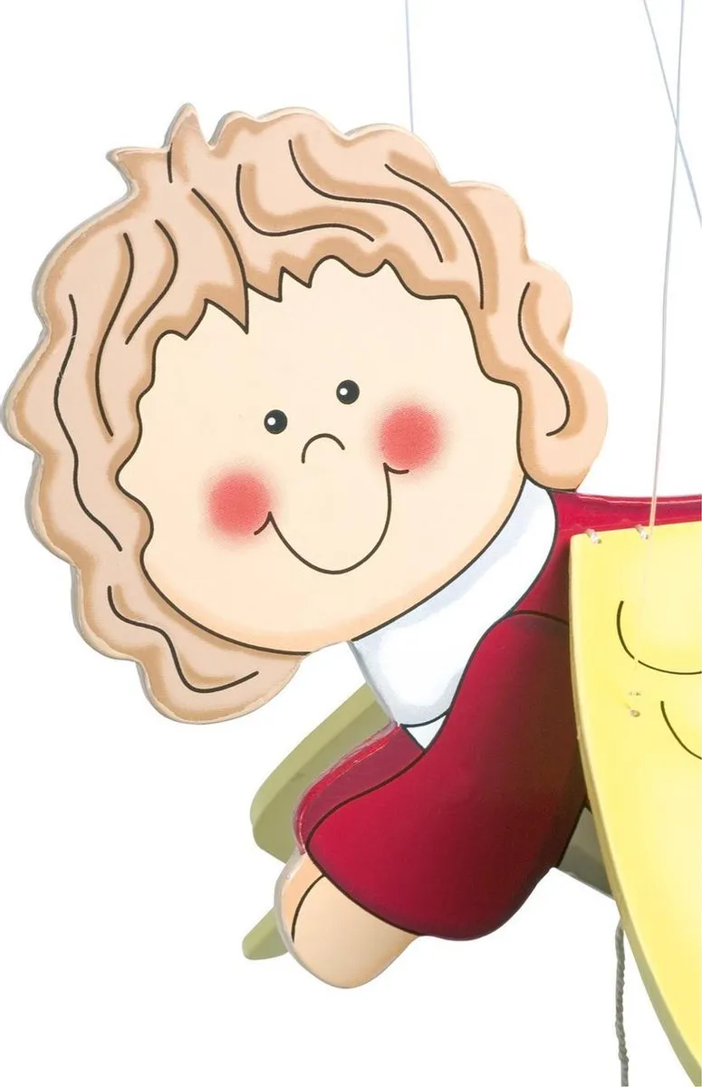 Houten mobiel voor de babykamer - Swingende engel