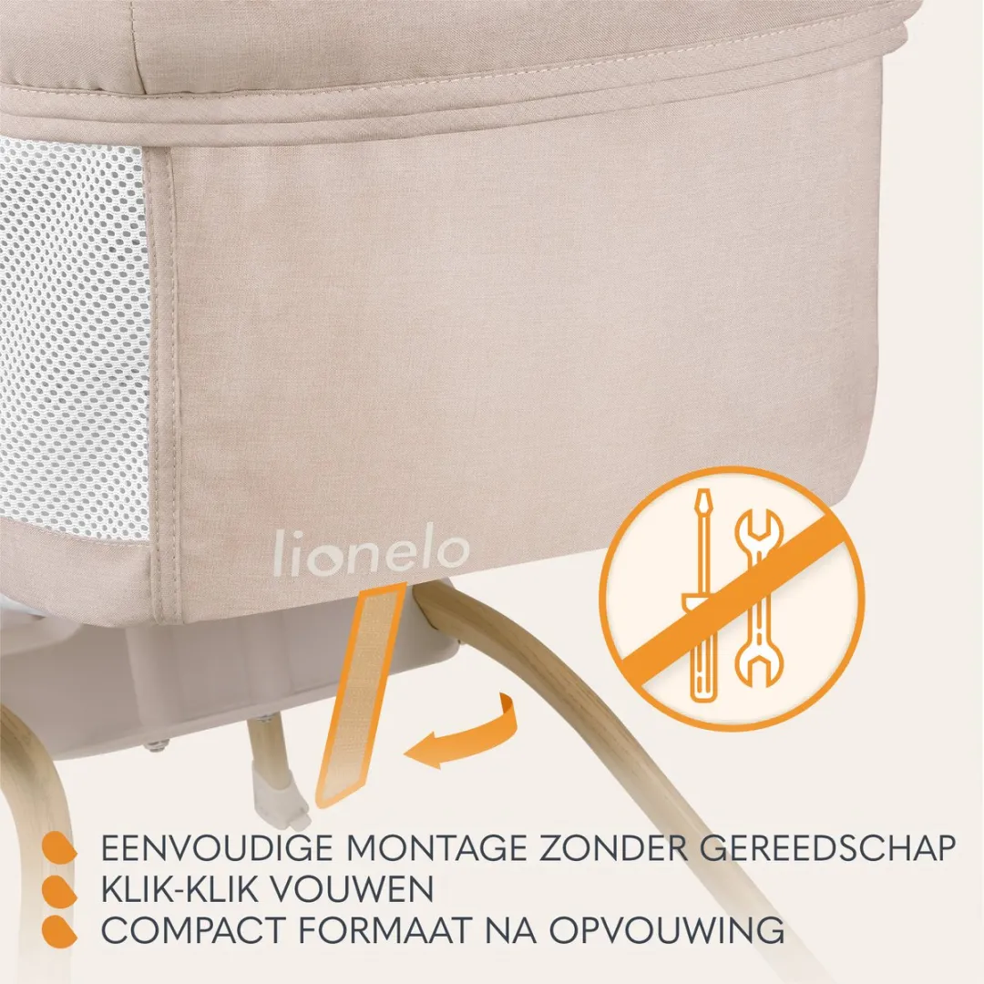 Lionelo Malin Evo 3-in-1 Wieg/Campingbed/Babybed Beige Natural